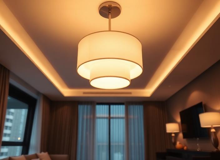 Close-up of a professionally installed light fixture