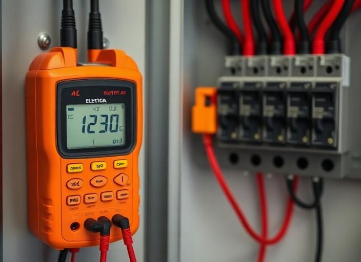 Electrical testing equipment connected to a panel
